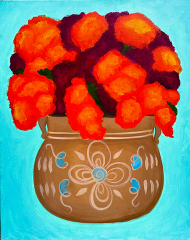 Mexican Pot and Flowers - Print