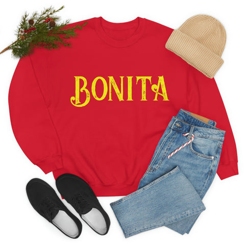 Bonita Yellow Lettering Crewneck Sweatshirt