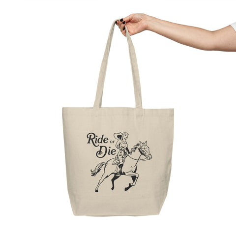 Ride or Die - Cowgirl Horse - Canvas Shopping Tote