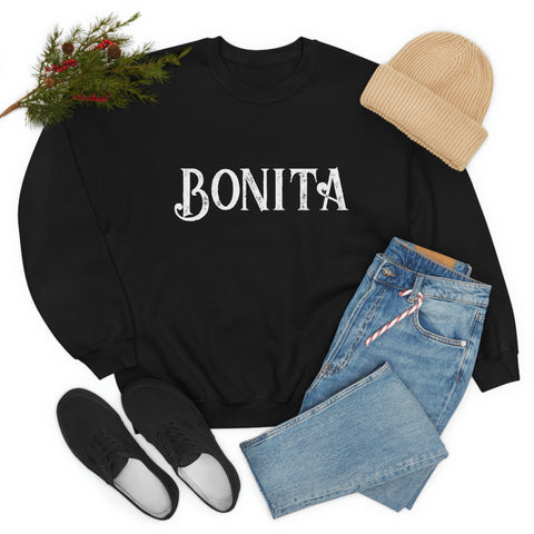 Bonita Distressed Letter Crewneck Sweatshirt